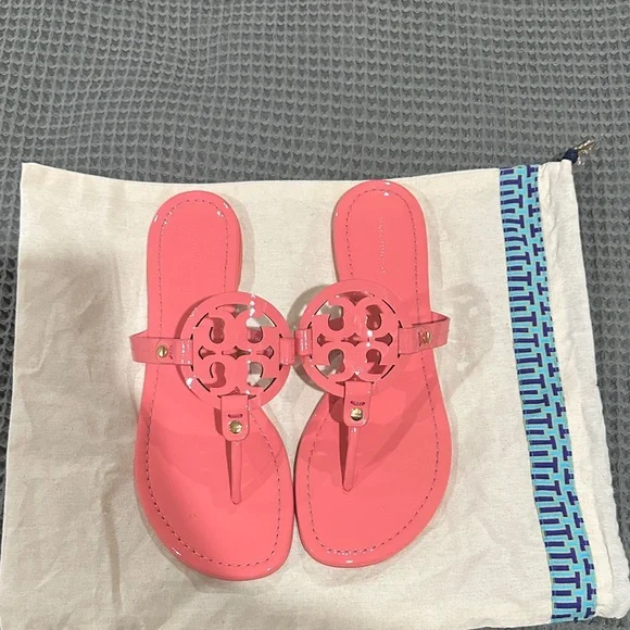 Tory Burch Coral Pink Thong Sandals - Picture 1 of 5